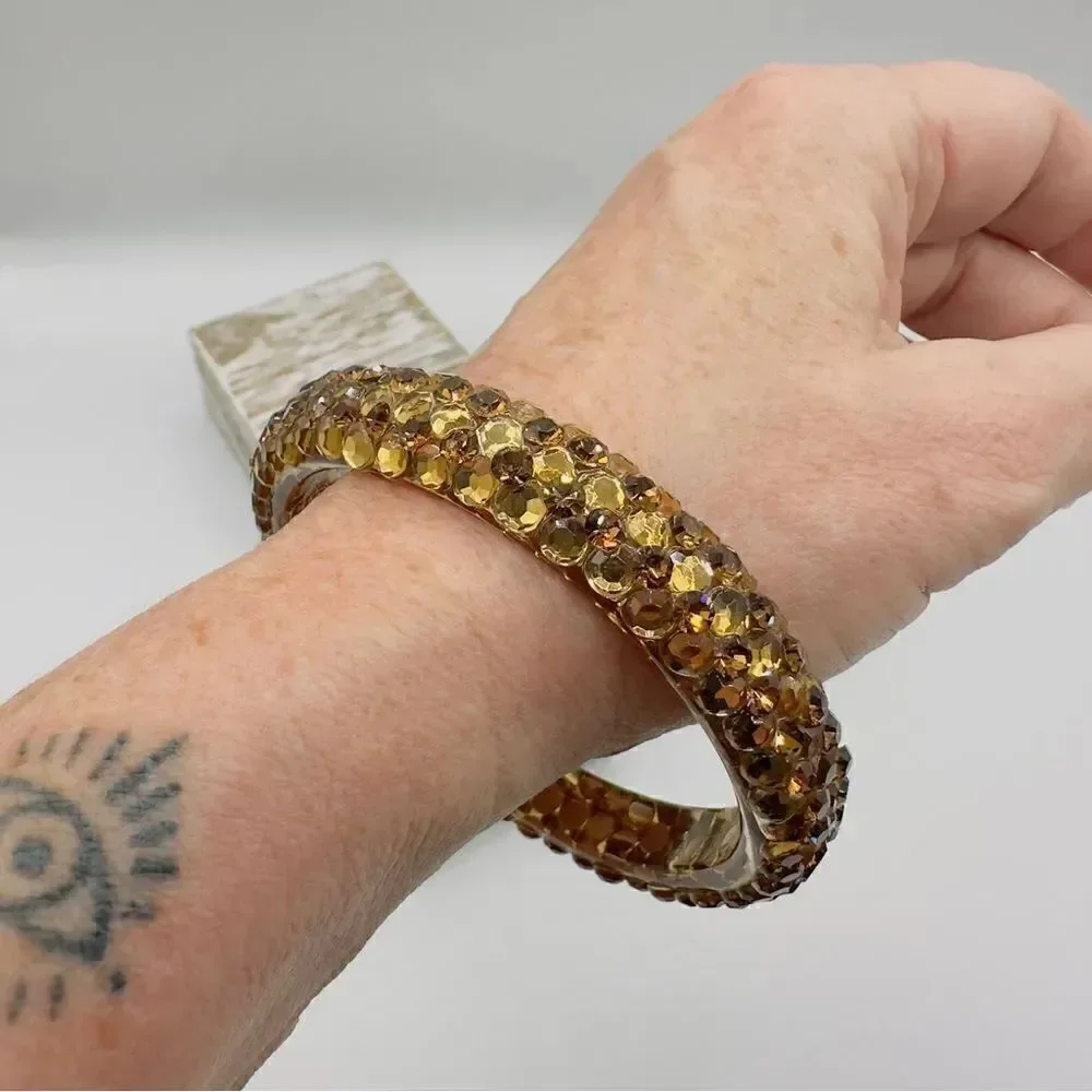 Vintage Lucite Crystal Bangle